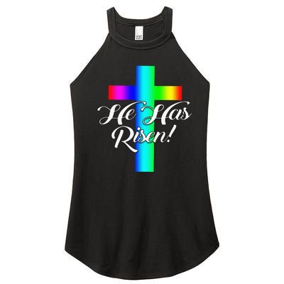 Christian Easter He Has Risen Gift Idea Jesus Women’s Perfect Tri Rocker Tank