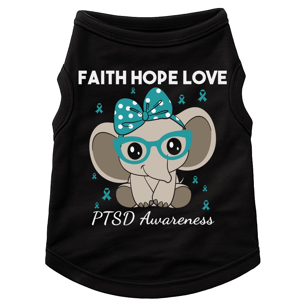 Cute Elephant I Have PTSD Awareness PTSD Awareness Hope Support Love Doggie Tank