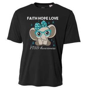 Cute Elephant I Have PTSD Awareness PTSD Awareness Hope Support Love Cooling Performance Crew T-Shirt