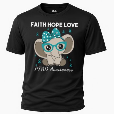 Cute Elephant I Have PTSD Awareness PTSD Awareness Hope Support Love Performance Shirt