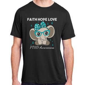 Cute Elephant I Have PTSD Awareness PTSD Awareness Hope Support Love Adult ChromaSoft Performance T-Shirt