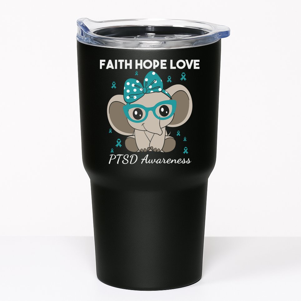 Cute Elephant I Have PTSD Awareness PTSD Awareness Hope Support Love Tumbler