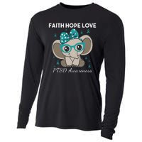 Cute Elephant I Have PTSD Awareness PTSD Awareness Hope Support Love Cooling Performance Long Sleeve Crew