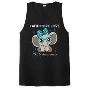 Cute Elephant I Have PTSD Awareness PTSD Awareness Hope Support Love PosiCharge Competitor Tank