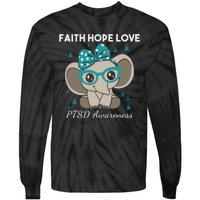 Cute Elephant I Have PTSD Awareness PTSD Awareness Hope Support Love Tie-Dye Long Sleeve Shirt