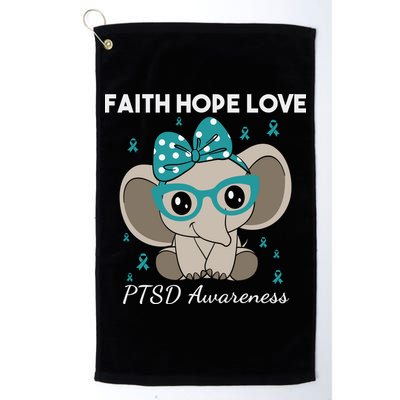 Cute Elephant I Have PTSD Awareness PTSD Awareness Hope Support Love Golf Towel