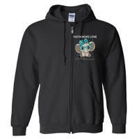 Cute Elephant I Have PTSD Awareness PTSD Awareness Hope Support Love Full Zip Hoodie