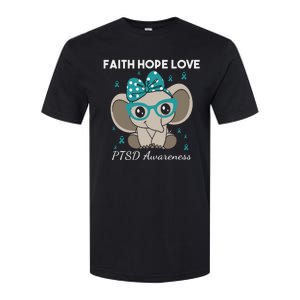 Cute Elephant I Have PTSD Awareness PTSD Awareness Hope Support Love Softstyle CVC T-Shirt