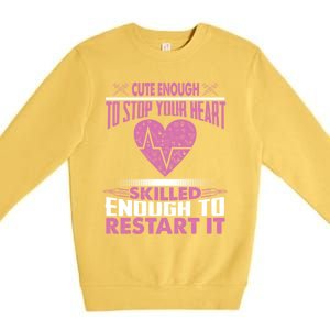 Cardiac Er Icu Hot Nurse Funny Sexy Gift Cardiology Nurse Great Gift Premium Crewneck Sweatshirt