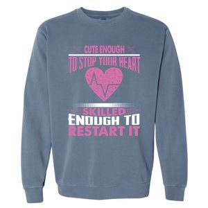 Cardiac Er Icu Hot Nurse Funny Sexy Gift Cardiology Nurse Great Gift Garment-Dyed Sweatshirt