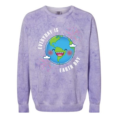 Cute Everyday Is Earth Day Climate Change Awareness Gift Colorblast Crewneck Sweatshirt