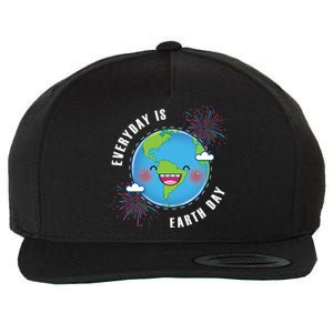 Cute Everyday Is Earth Day Climate Change Awareness Gift Wool Snapback Cap