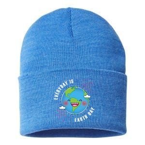 Cute Everyday Is Earth Day Climate Change Awareness Gift Sustainable Knit Beanie