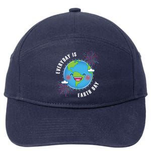 Cute Everyday Is Earth Day Climate Change Awareness Gift 7-Panel Snapback Hat