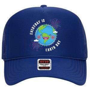 Cute Everyday Is Earth Day Climate Change Awareness Gift High Crown Mesh Back Trucker Hat