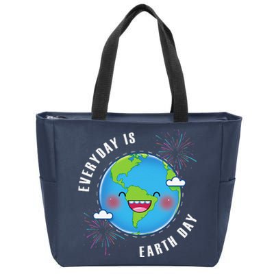 Cute Everyday Is Earth Day Climate Change Awareness Gift Zip Tote Bag