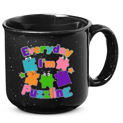 Cute Everyday I'm Puzzling Autism Awareness 15oz Campfire Ceramic Mug