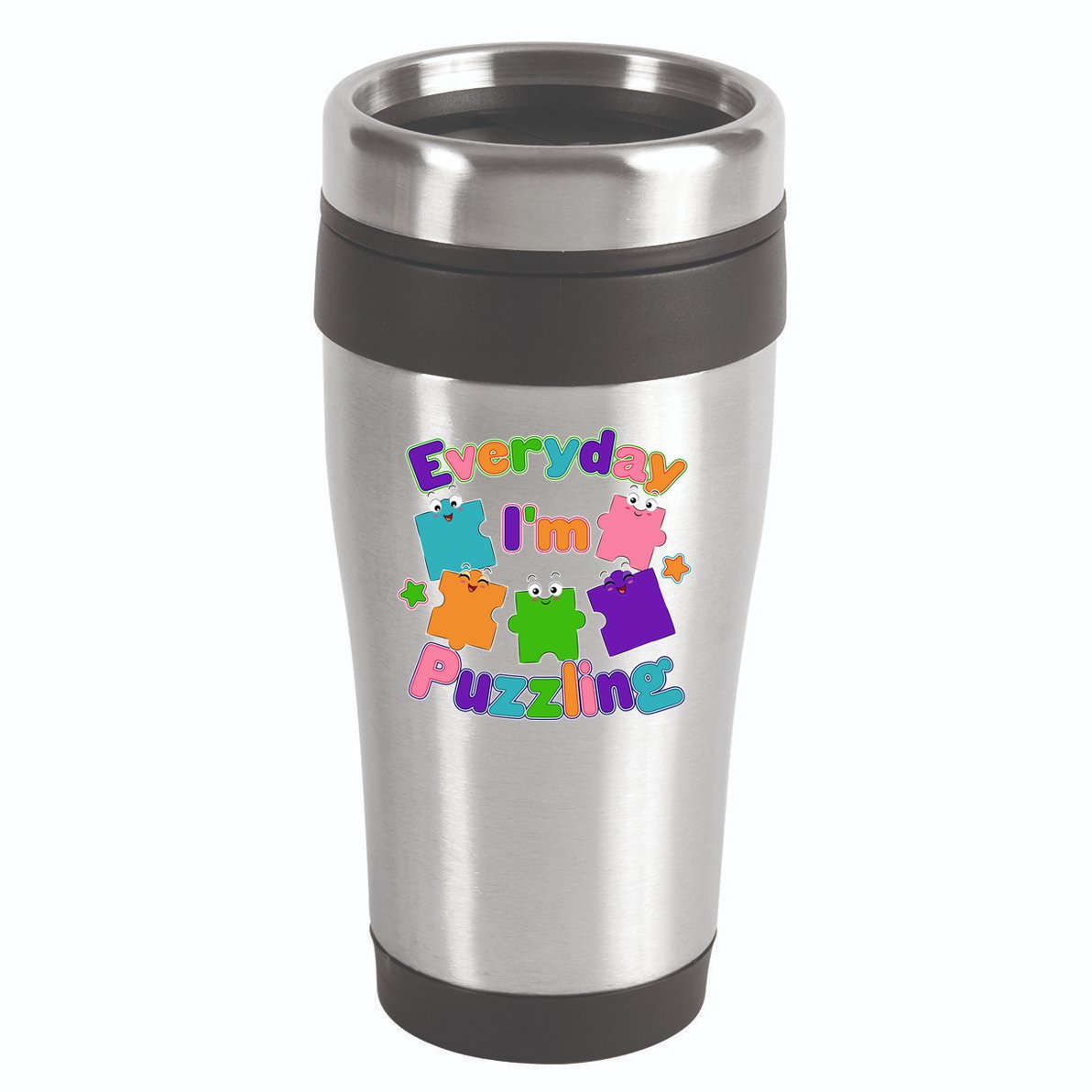 Cute Everyday I'm Puzzling Autism Awareness 16oz Travel Tumbler