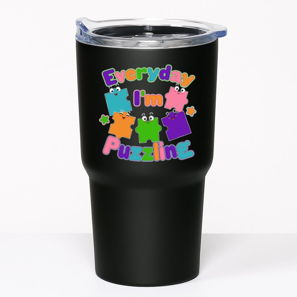 Cute Everyday I'm Puzzling Autism Awareness Tumbler