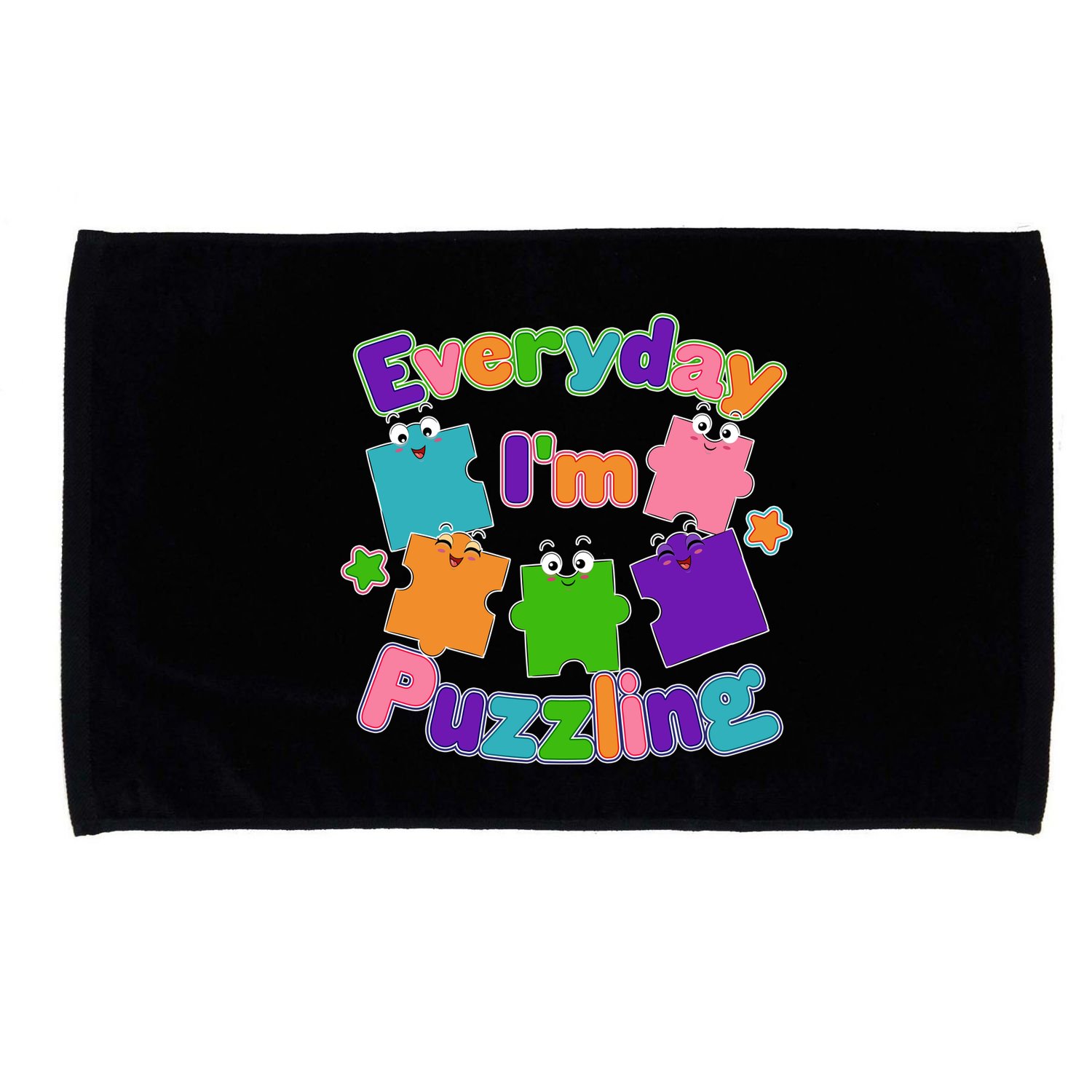 Cute Everyday I'm Puzzling Autism Awareness Microfiber Hand Towel