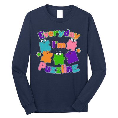 Cute Everyday I'm Puzzling Autism Awareness Long Sleeve Shirt