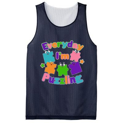 Cute Everyday I'm Puzzling Autism Awareness Mesh Reversible Basketball Jersey Tank