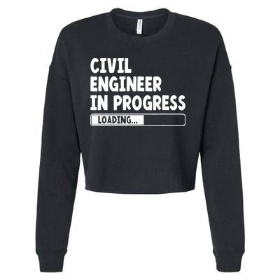 Civil Engineer In Progress Engineering Funny Civil Engineer Cropped Pullover Crew