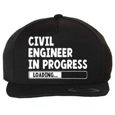 Civil Engineer In Progress Engineering Funny Civil Engineer Wool Snapback Cap