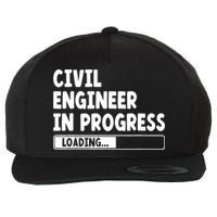 Civil Engineer In Progress Engineering Funny Civil Engineer Wool Snapback Cap