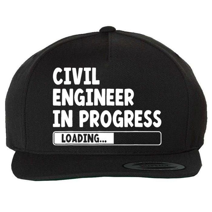 Civil Engineer In Progress Engineering Funny Civil Engineer Wool Snapback Cap
