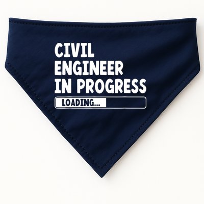 Civil Engineer In Progress Engineering Funny Civil Engineer USA-Made Doggie Bandana