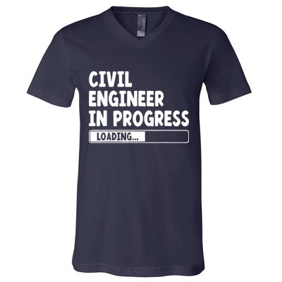 Civil Engineer In Progress Engineering Funny Civil Engineer V-Neck T-Shirt