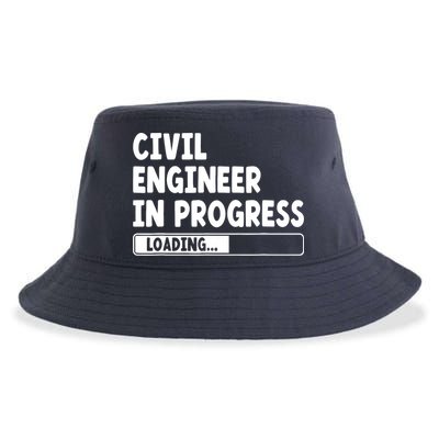 Civil Engineer In Progress Engineering Funny Civil Engineer Sustainable Bucket Hat