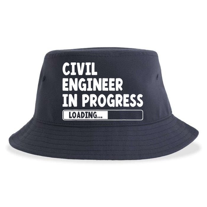 Civil Engineer In Progress Engineering Funny Civil Engineer Sustainable Bucket Hat
