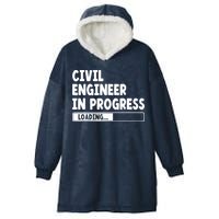 Civil Engineer In Progress Engineering Funny Civil Engineer Hooded Wearable Blanket