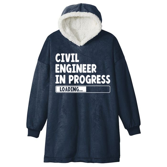 Civil Engineer In Progress Engineering Funny Civil Engineer Hooded Wearable Blanket