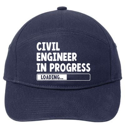 Civil Engineer In Progress Engineering Funny Civil Engineer 7-Panel Snapback Hat