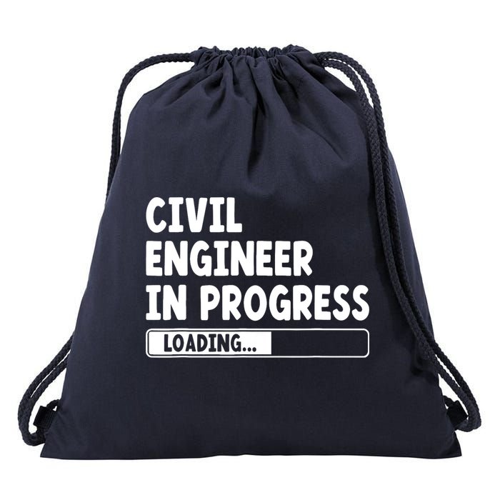 Civil Engineer In Progress Engineering Funny Civil Engineer Drawstring Bag