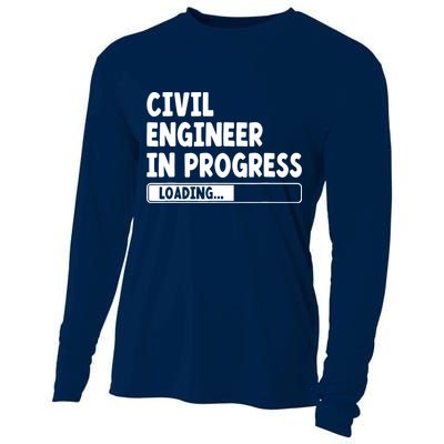 Civil Engineer In Progress Engineering Funny Civil Engineer Cooling Performance Long Sleeve Crew