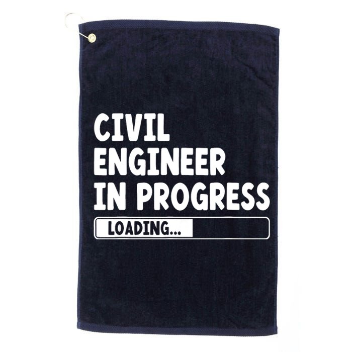 Civil Engineer In Progress Engineering Funny Civil Engineer Platinum Collection Golf Towel