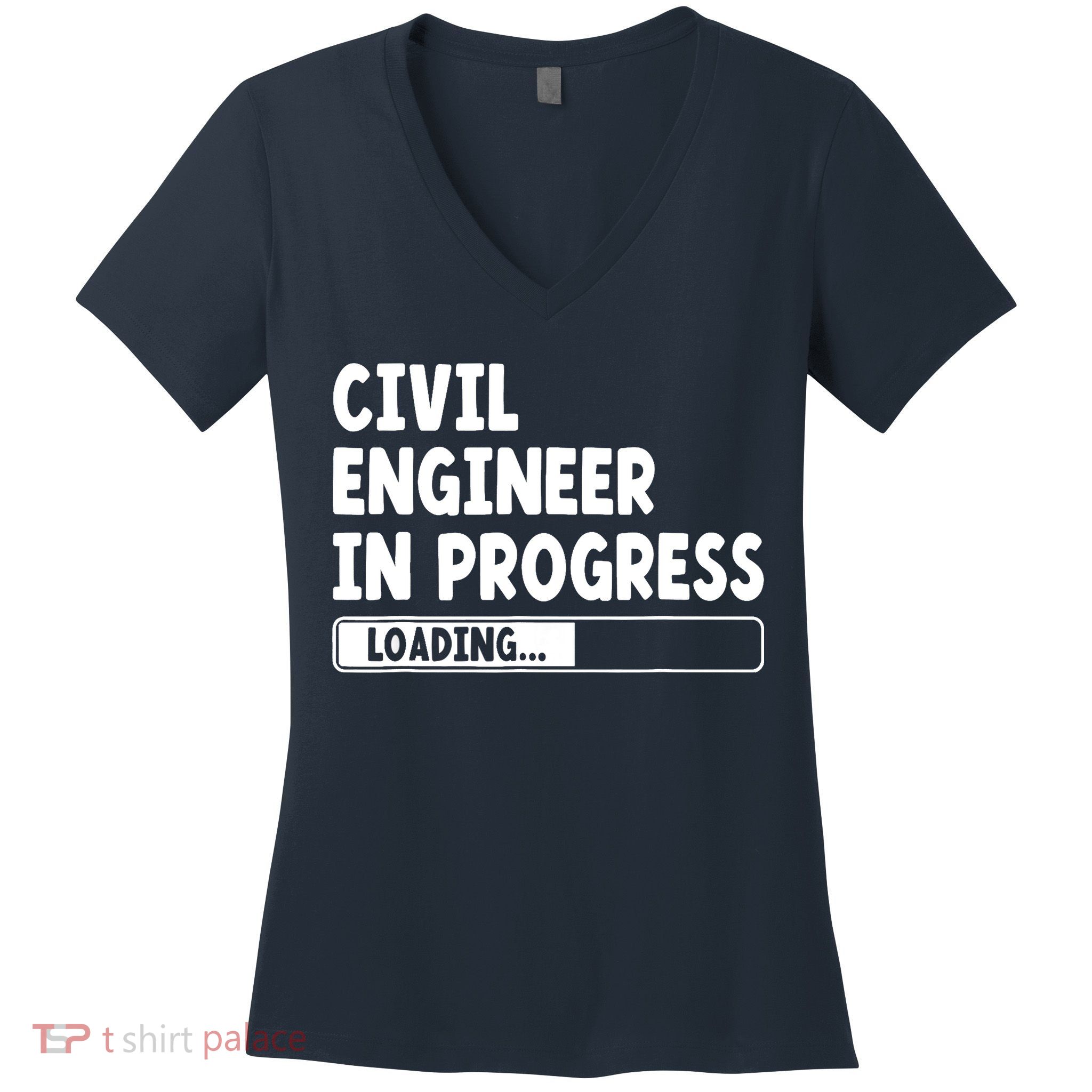 Civil Engineer In Progress Engineering Funny Civil Engineer Women's V-Neck T-Shirt
