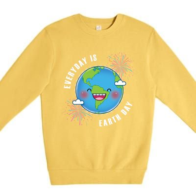 Cute Everyday Is Earth Day Climate Change Awareness Gift Premium Crewneck Sweatshirt