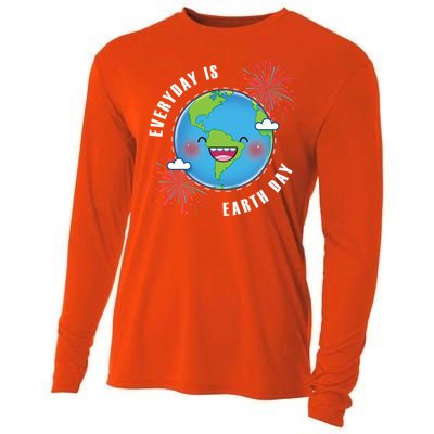 Cute Everyday Is Earth Day Climate Change Awareness Gift Cooling Performance Long Sleeve Crew