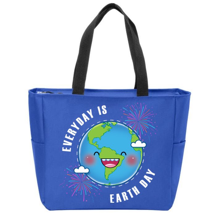 Cute Everyday Is Earth Day Climate Change Awareness Gift Zip Tote Bag