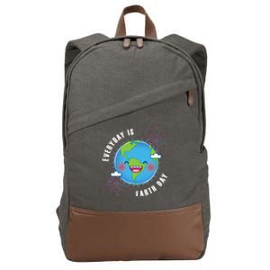 Cute Everyday Is Earth Day Climate Change Awareness Gift Cotton Canvas Backpack