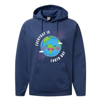 Cute Everyday Is Earth Day Climate Change Awareness Gift Performance Fleece Hoodie