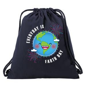 Cute Everyday Is Earth Day Climate Change Awareness Gift Drawstring Bag