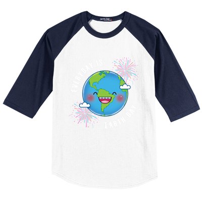 Cute Everyday Is Earth Day Climate Change Awareness Gift Baseball Sleeve Shirt