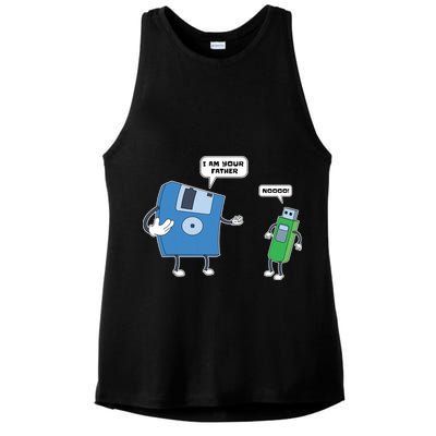 Computer Engineering I Men Father Son Floppy Disk Engineer Short Sleeve Ladies PosiCharge Tri-Blend Wicking Tank