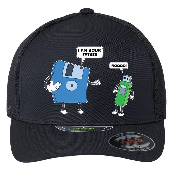 Computer Engineering I Men Father Son Floppy Disk Engineer Short Sleeve Flexfit Unipanel Trucker Cap